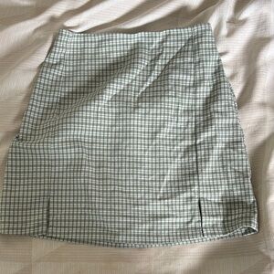 Brandy Melville Checkered Green Mini Skirt